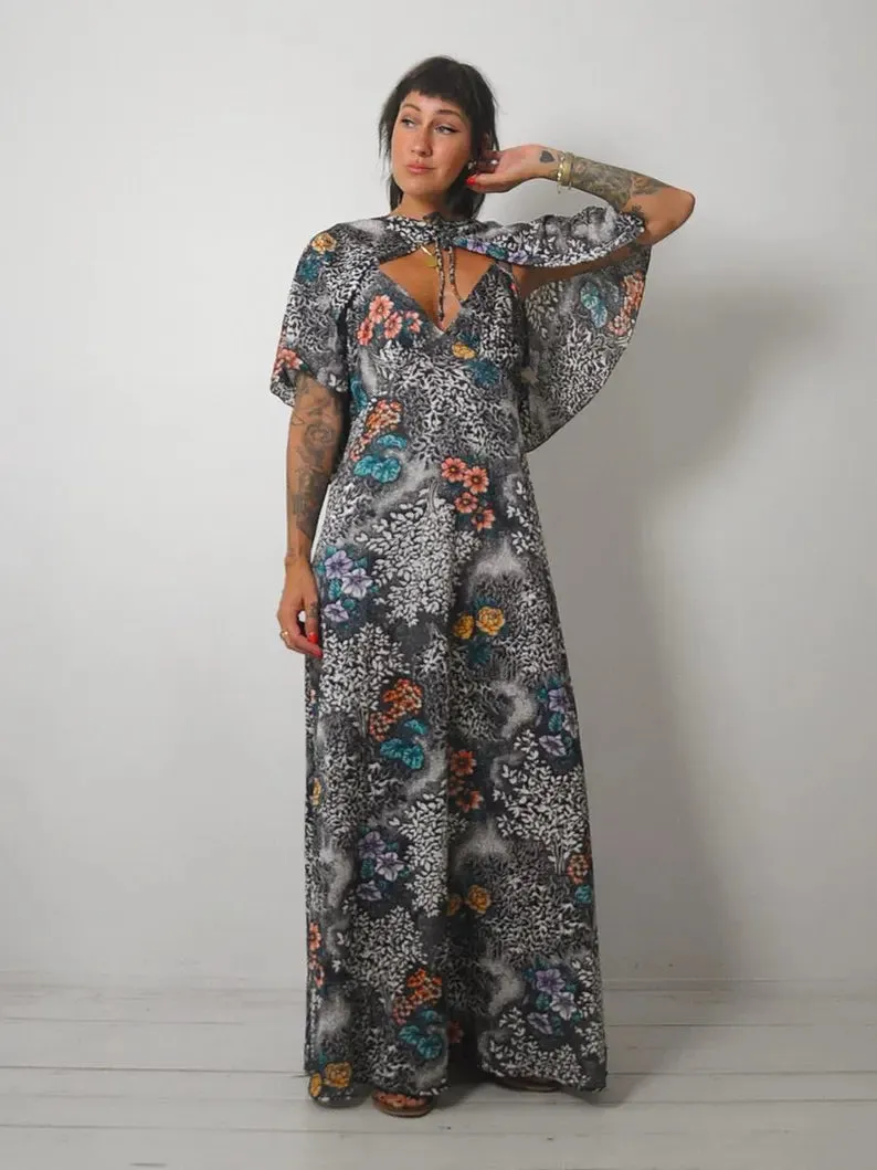 1970's Maxi Sundress w/ Cape