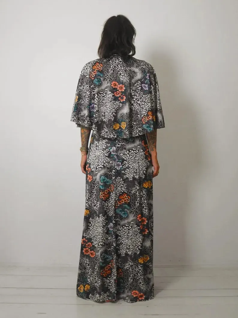 1970's Maxi Sundress w/ Cape