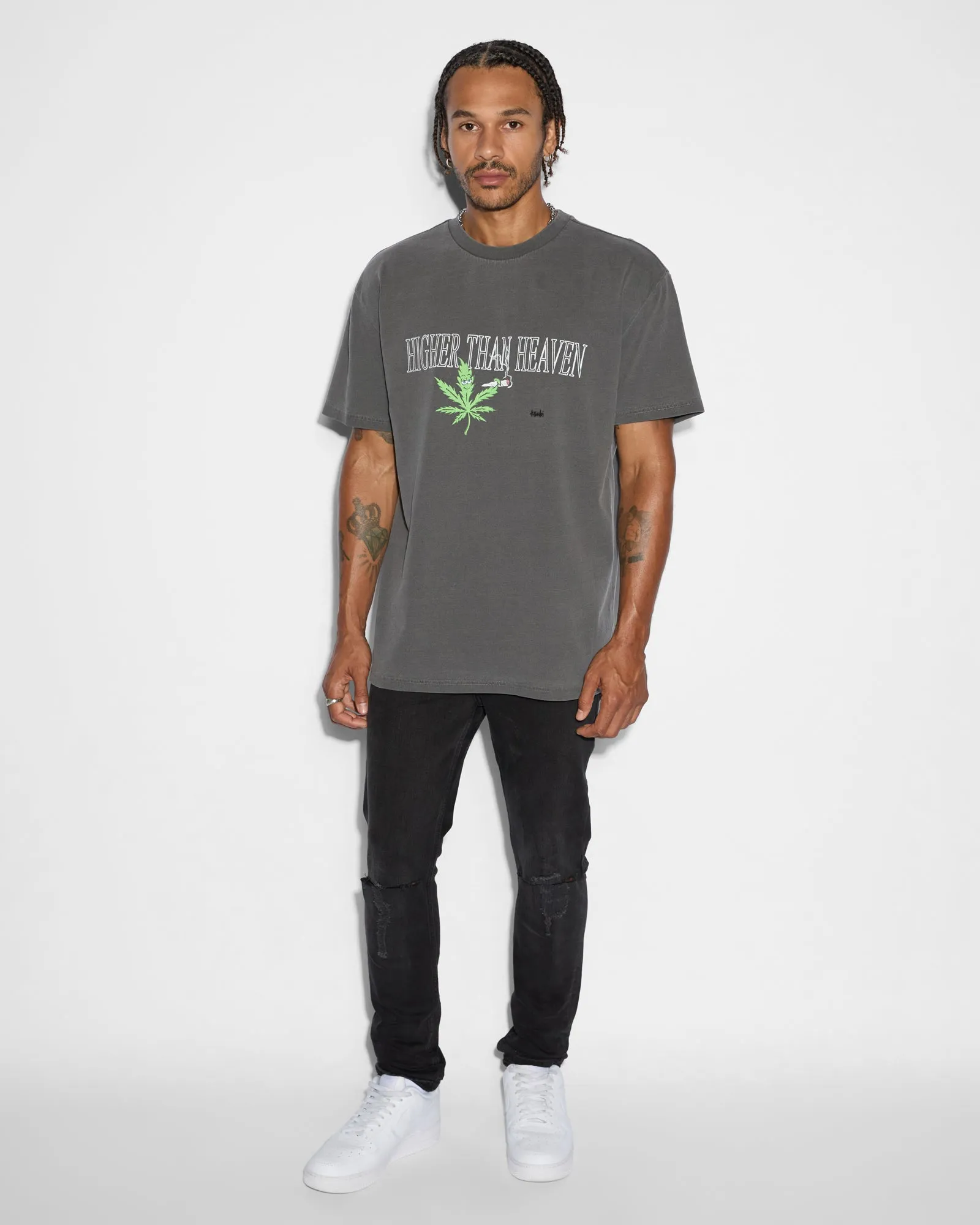 420 LEAF BIGGIE SS TEE CHARCOAL