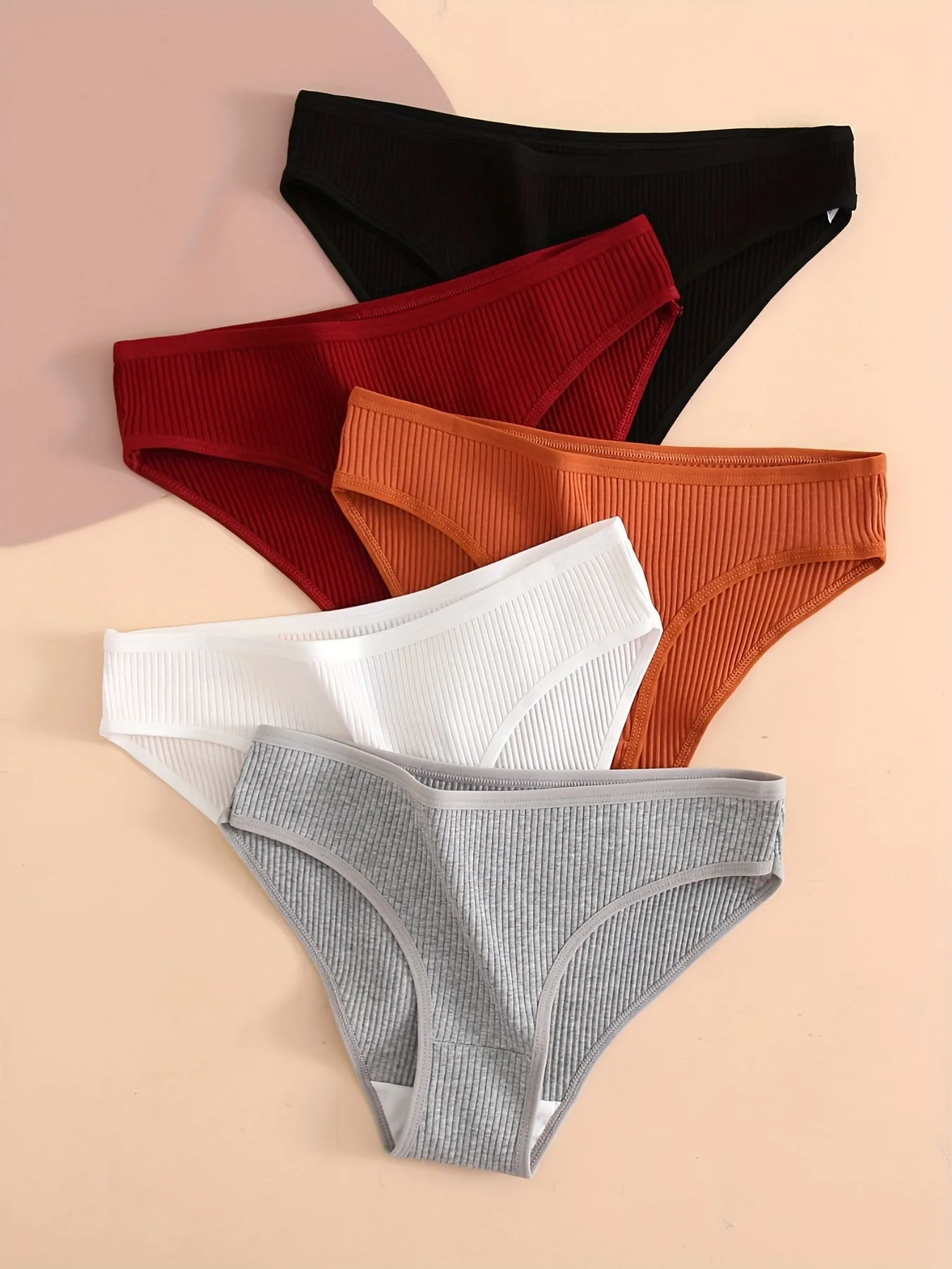 5Pack of Ribbed Briefs Comfortable Breathable and Stylish Lingerie