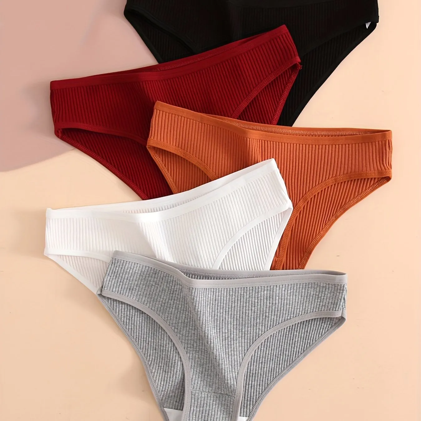 5Pack of Ribbed Briefs Comfortable Breathable and Stylish Lingerie