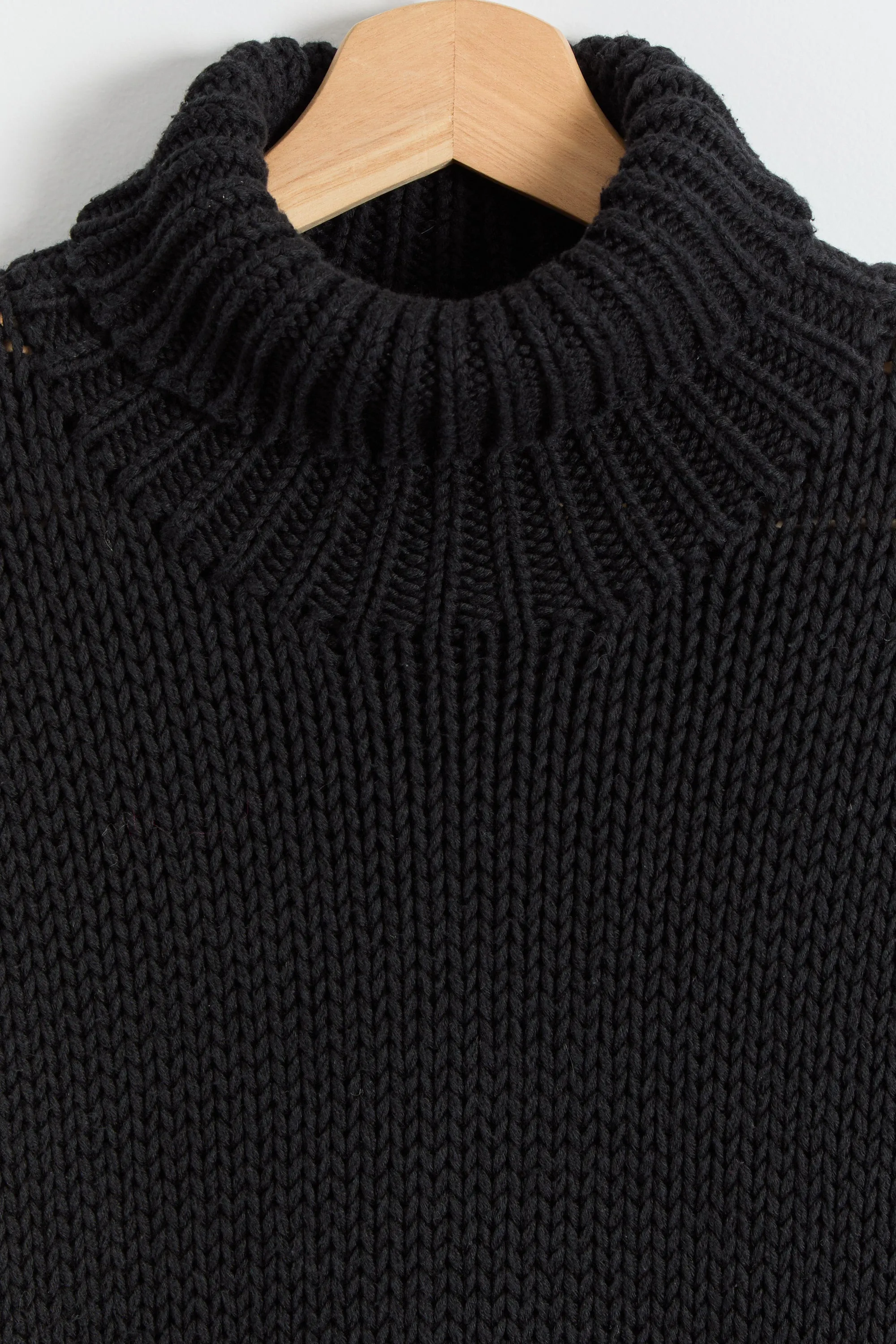 90s Black Polo Elbow Patch Chunky Turtle Neck Sweater XL