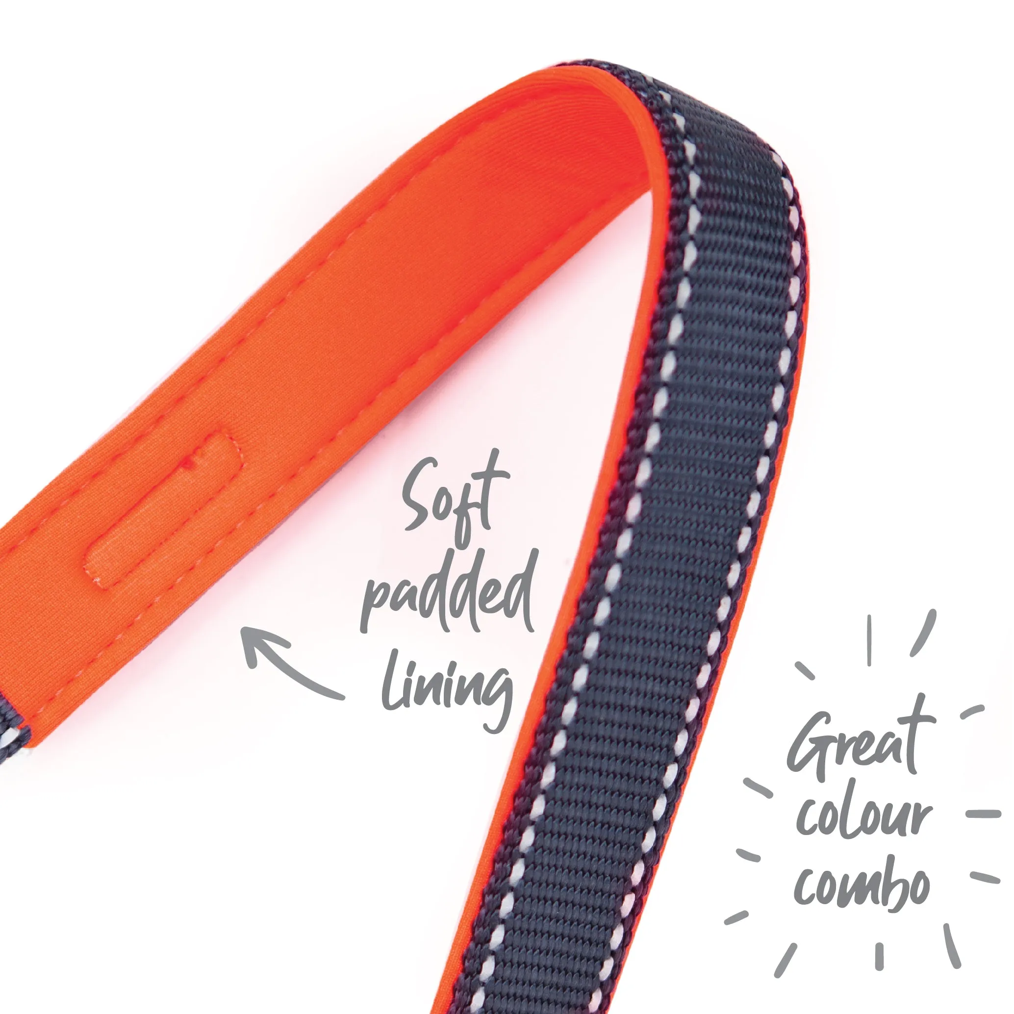 Active Easy-clip Dog Collar - Slate & Orange