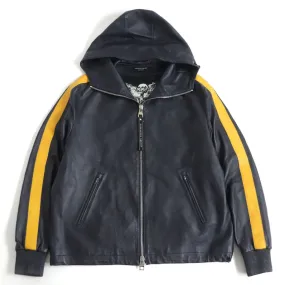 Alexander McQueen Lambskin Leather Parka Navy 48