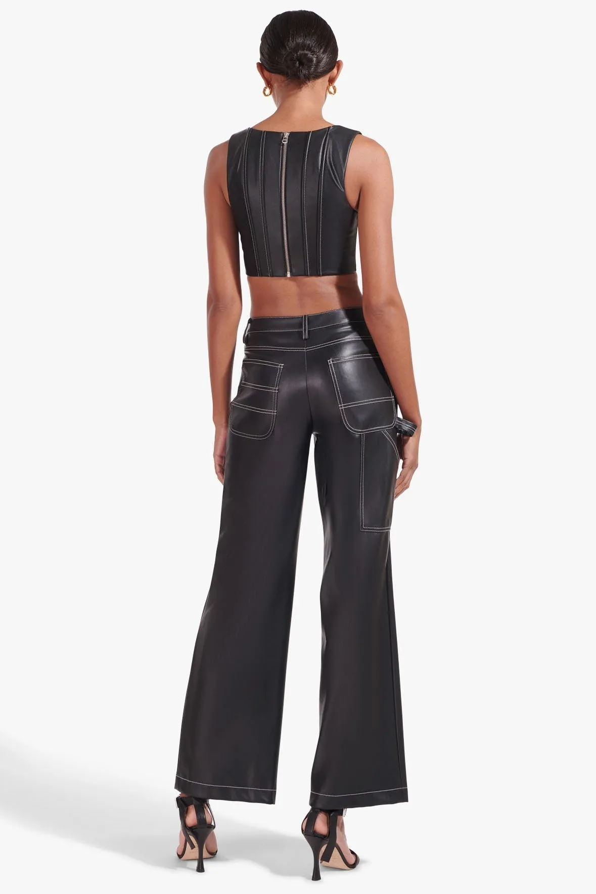 ALICE TOP | BLACK VEGAN LEATHER