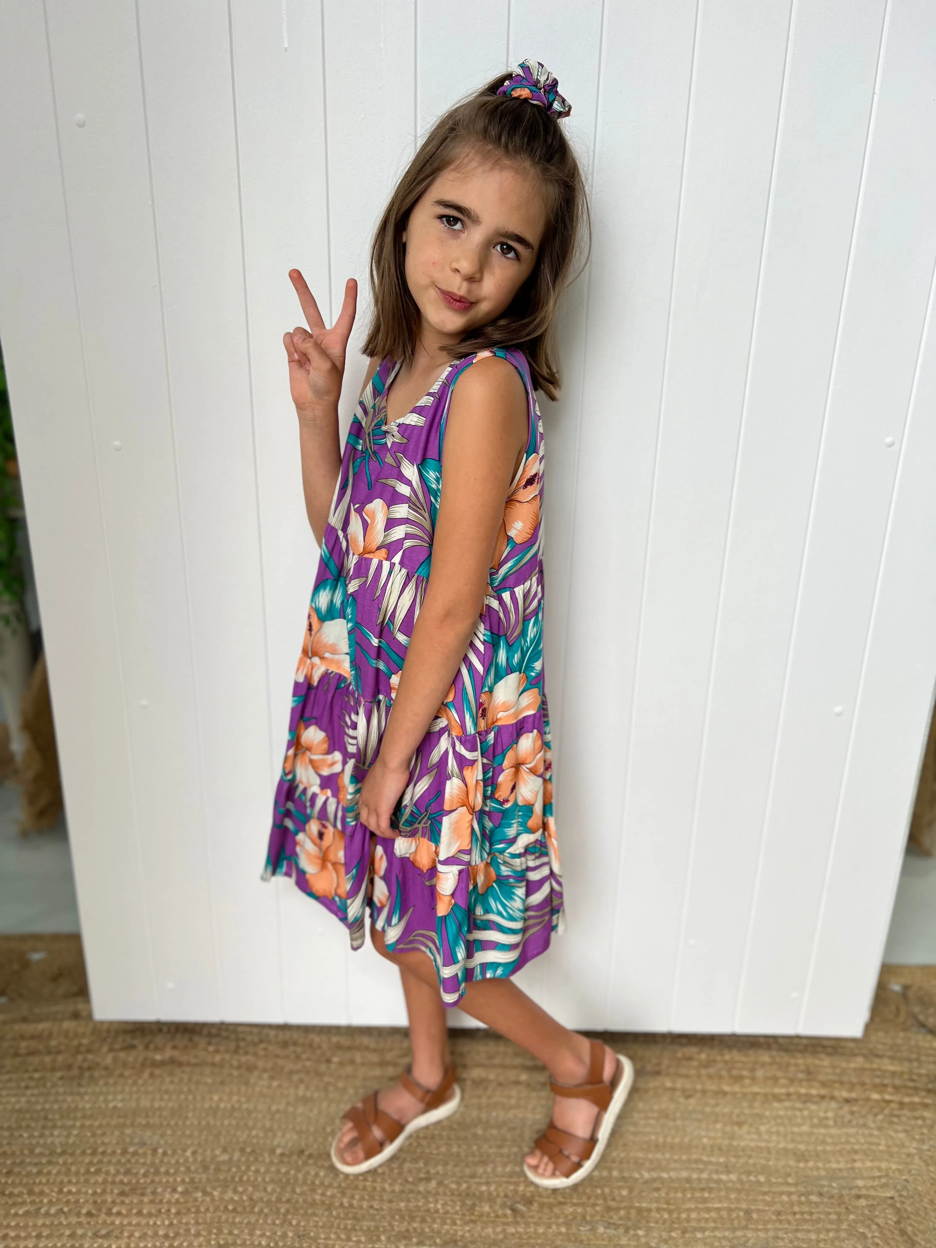 Aloha Kids Dress Purple