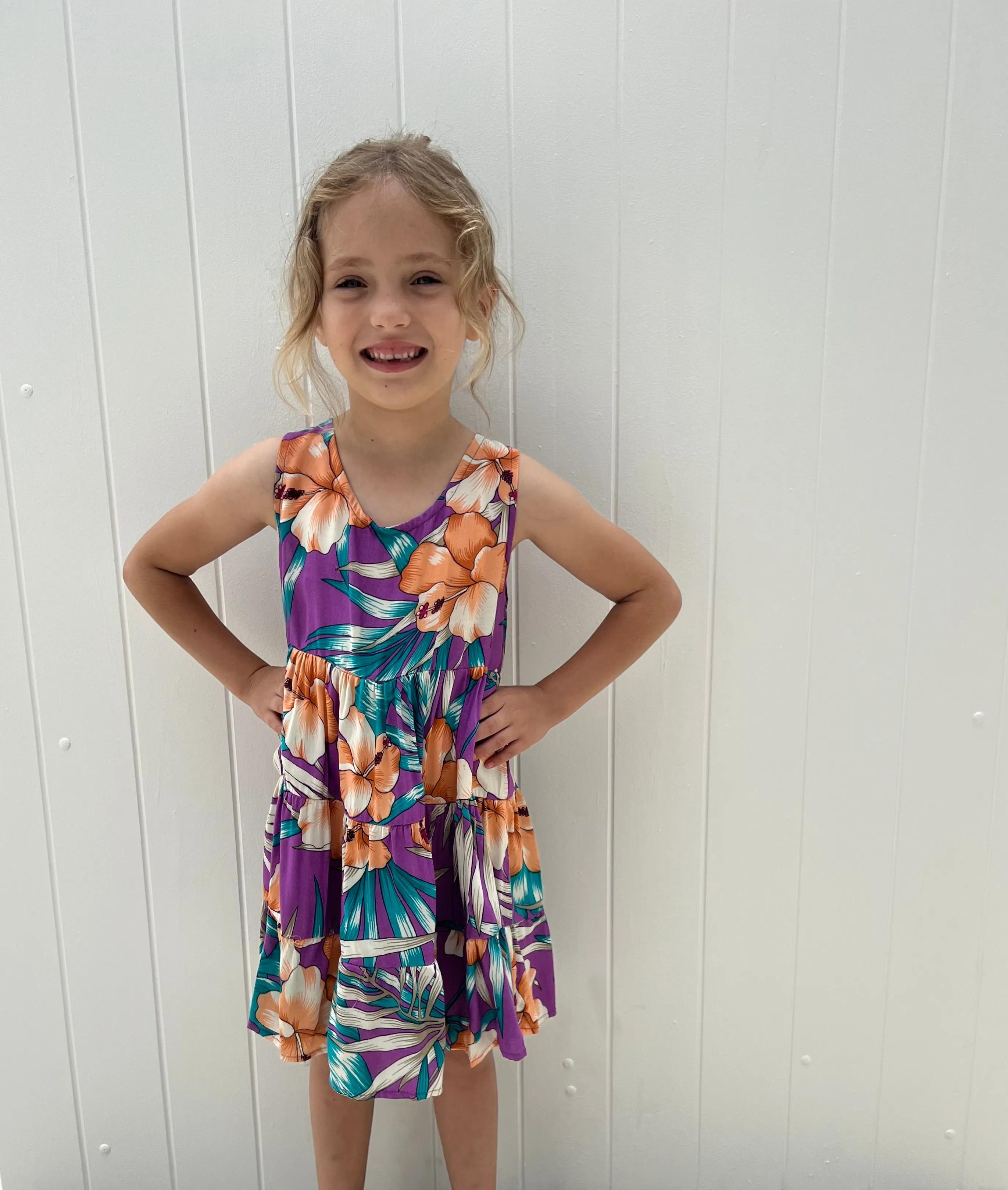 Aloha Kids Dress Purple