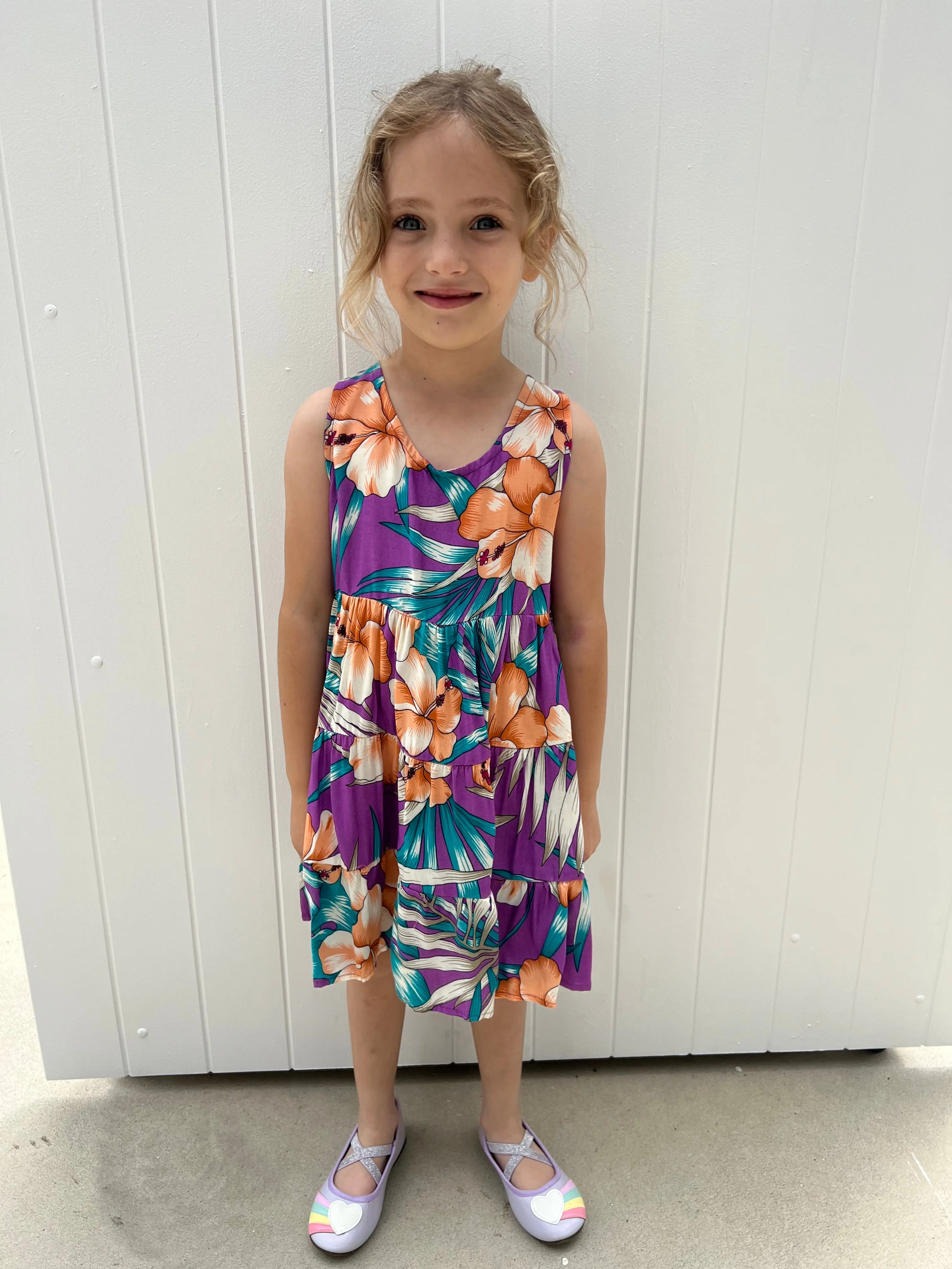 Aloha Kids Dress Purple