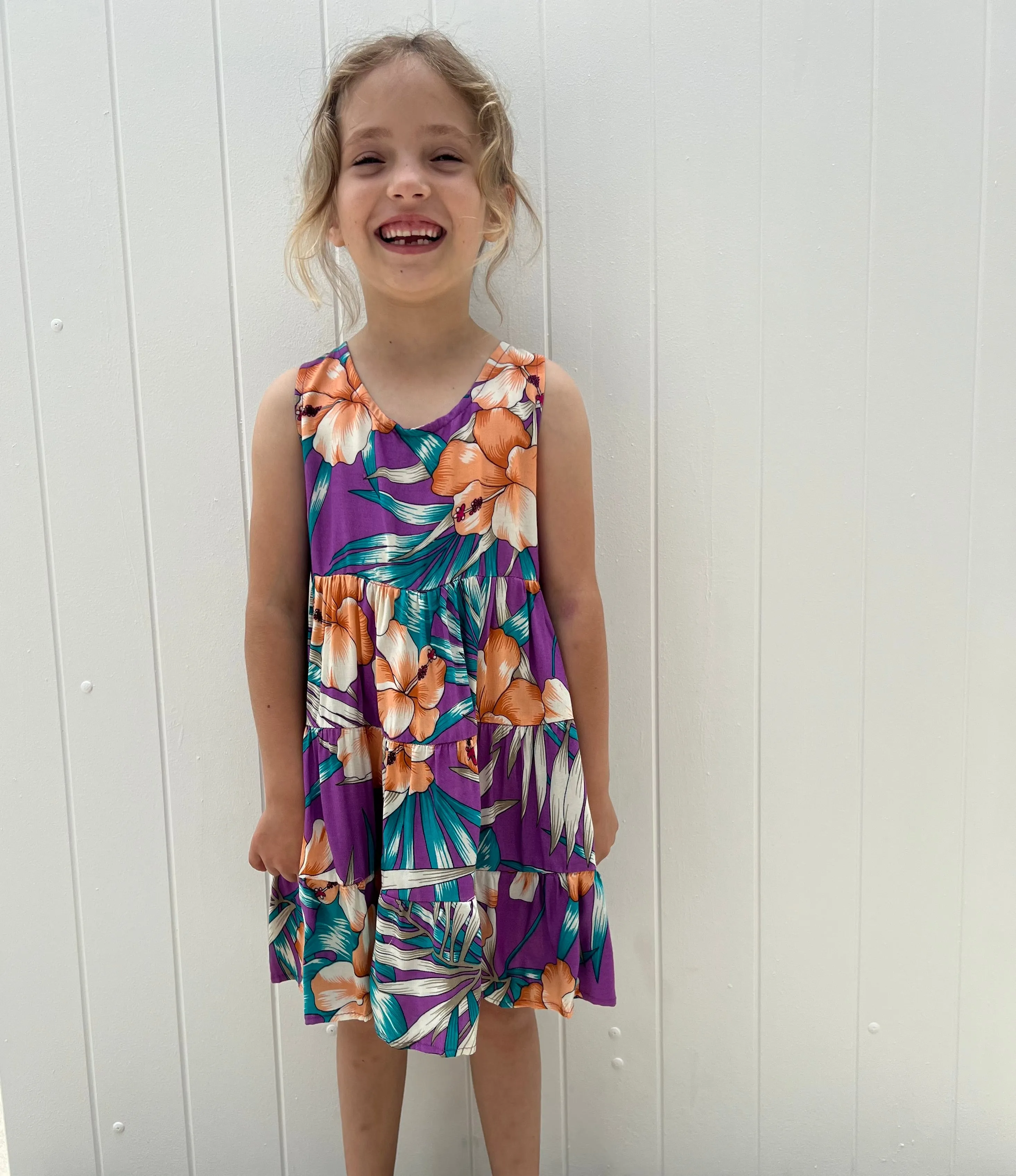 Aloha Kids Dress Purple