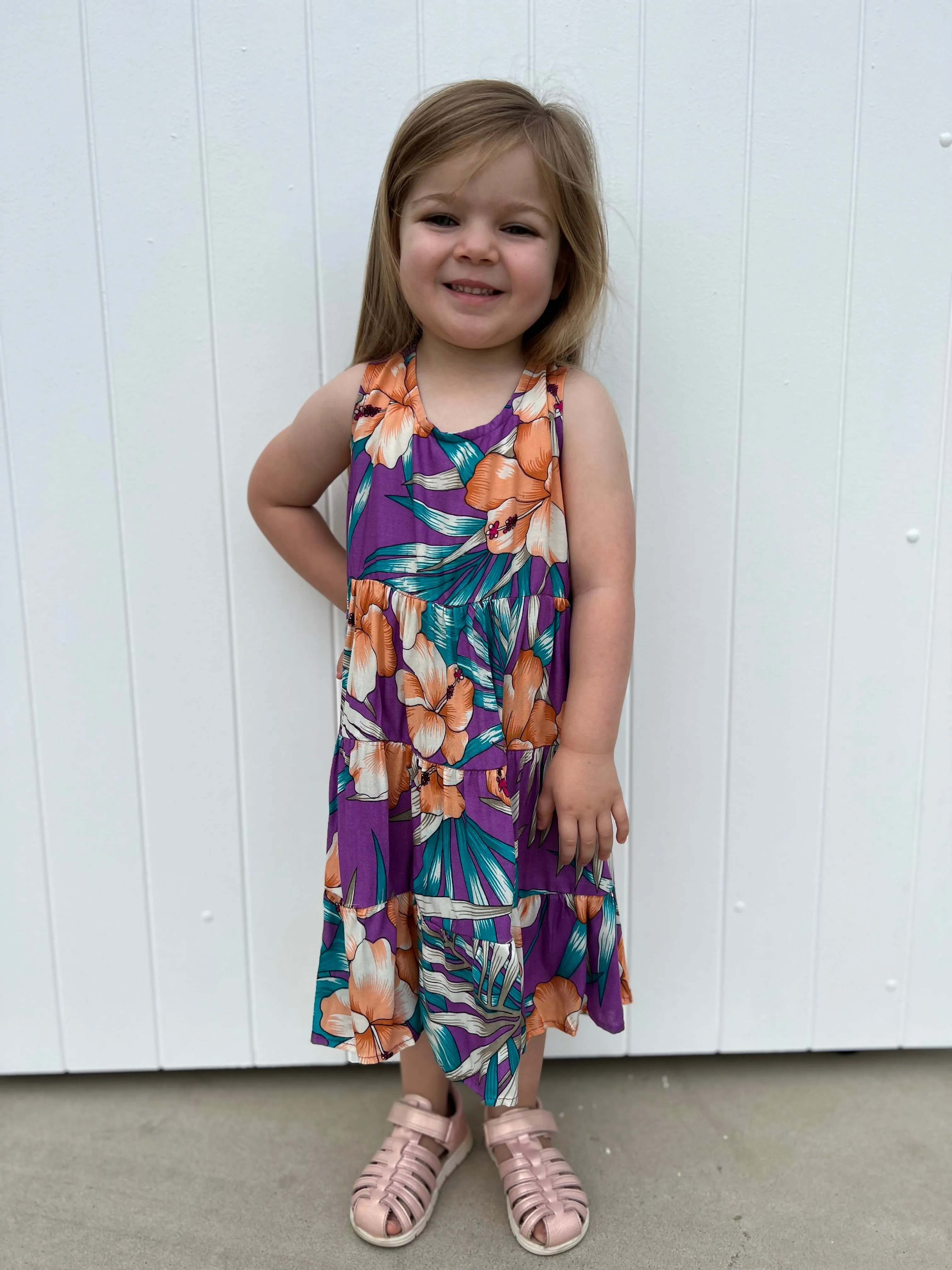 Aloha Kids Dress Purple