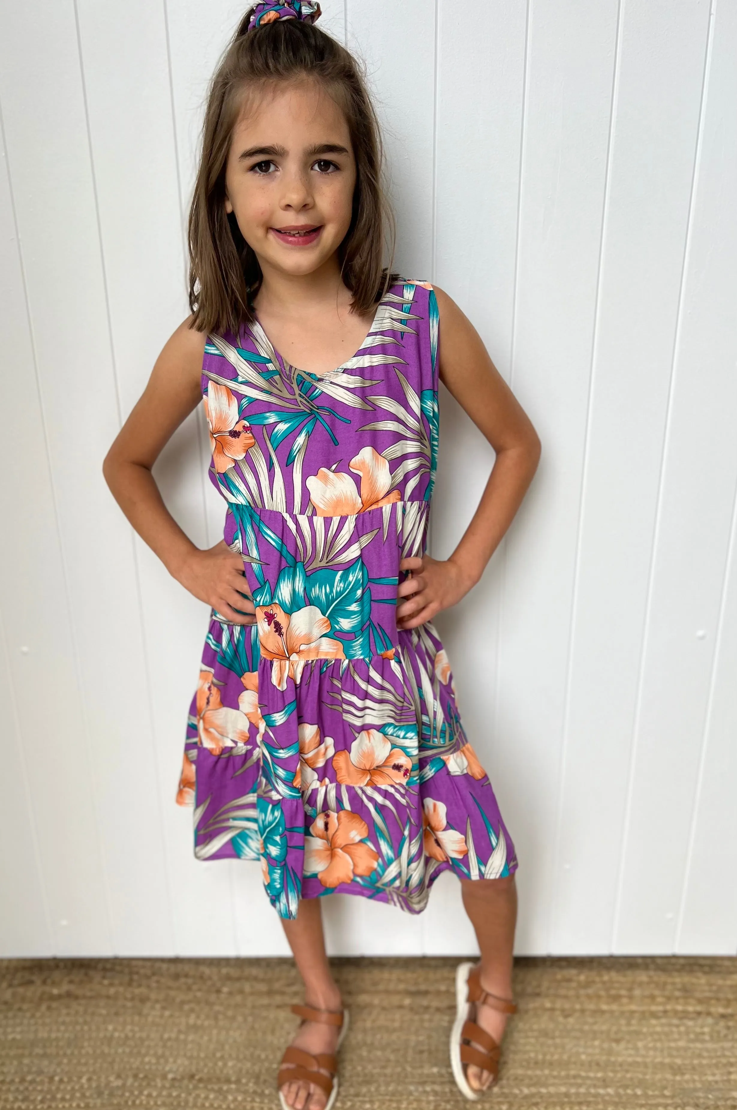 Aloha Kids Dress Purple