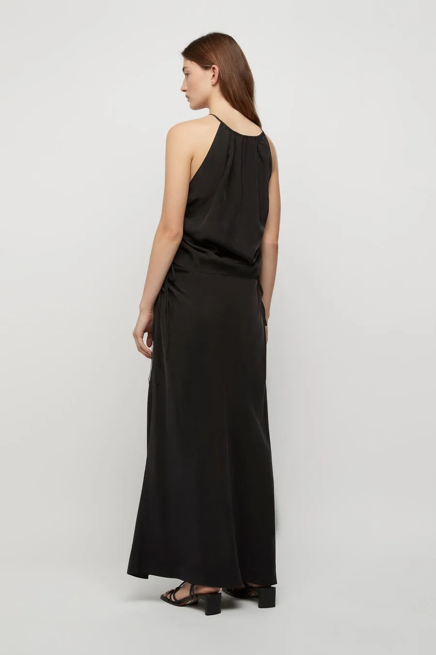 Andree Cupro Ruched Top in Midnight