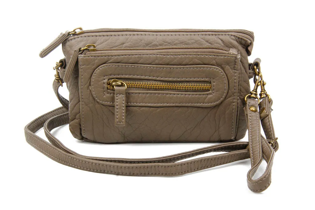 Anita Three Way Crossbody Wristlet Dark Grey