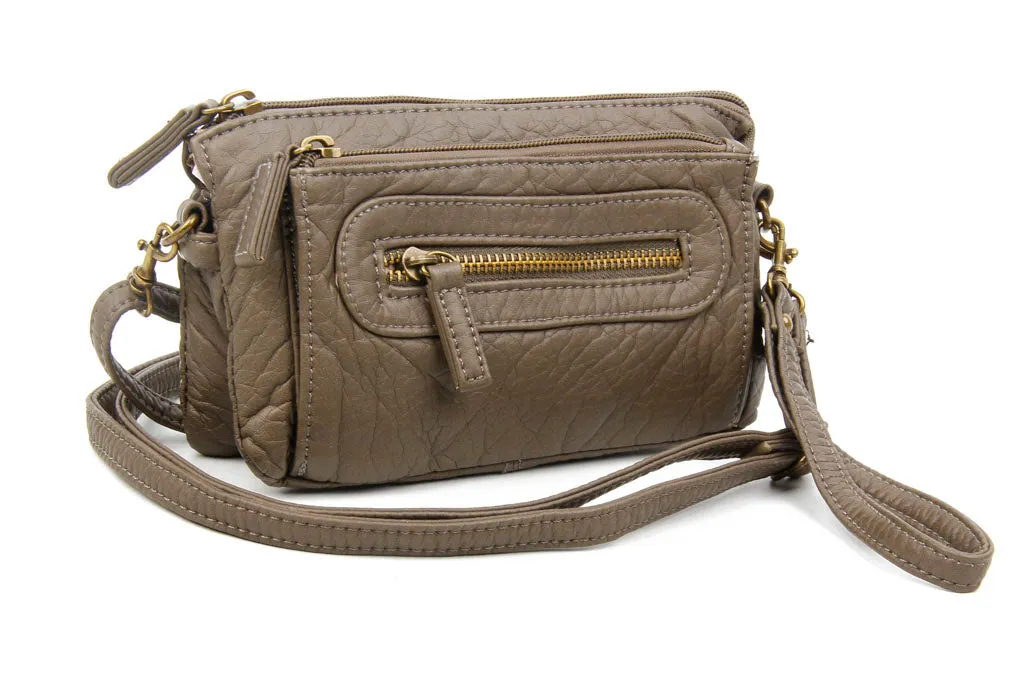 Anita Three Way Crossbody Wristlet Dark Grey