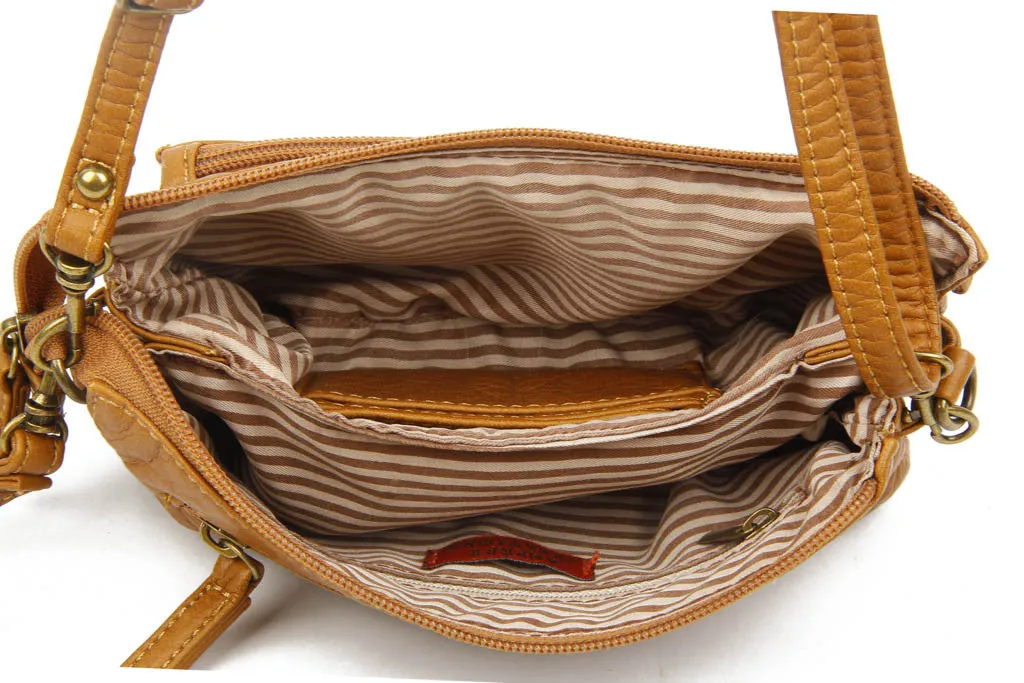 Anita Three Way Crossbody Wristlet Light Brown