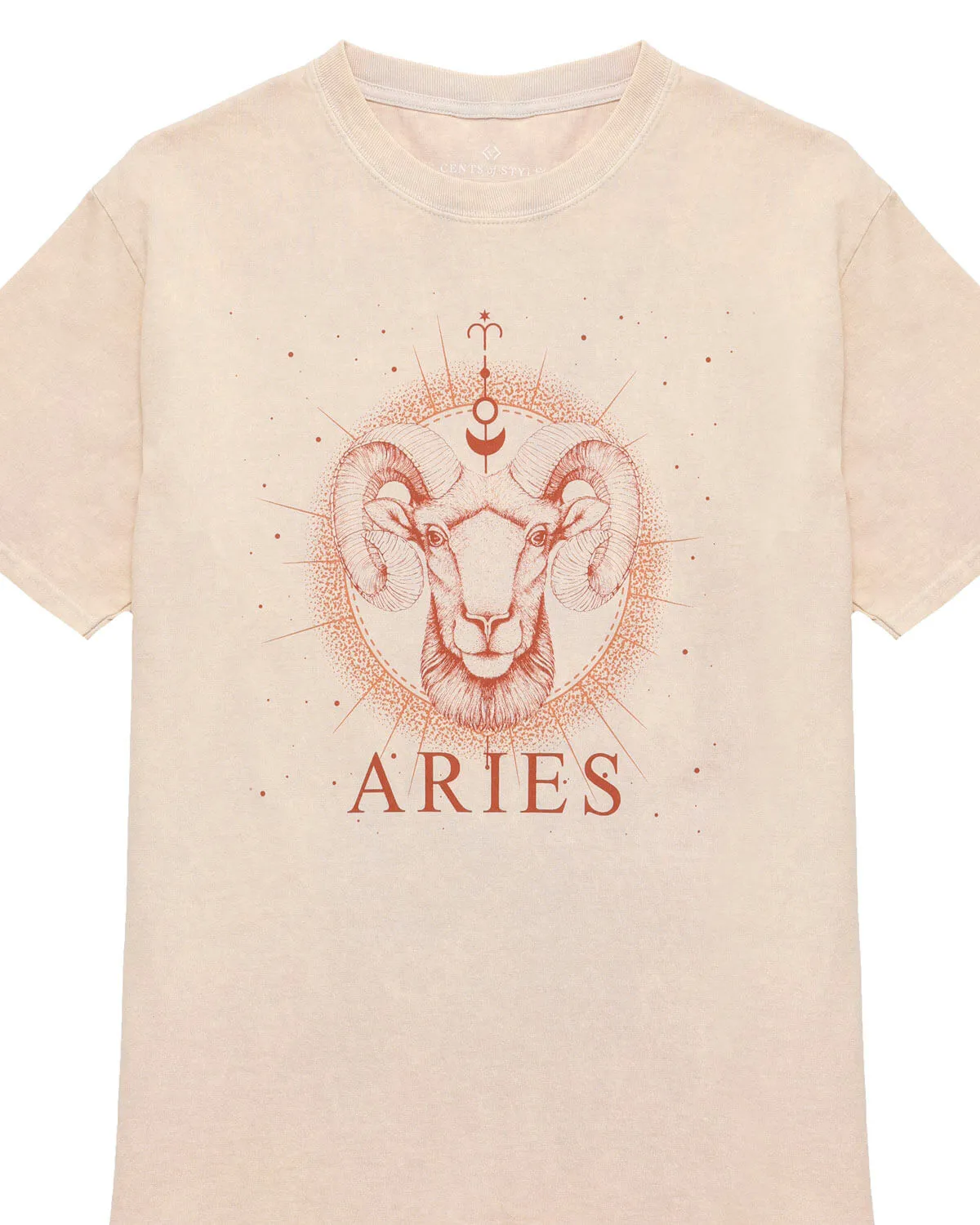 Aries Zodiac Graphic Crew T-Shirt | S-3XL