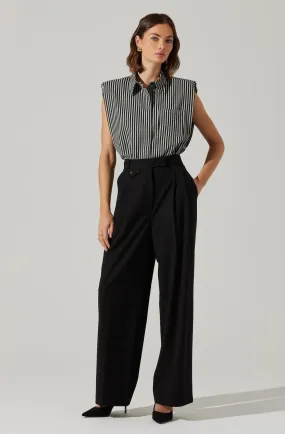 AST Elswyth Stripe Button Top