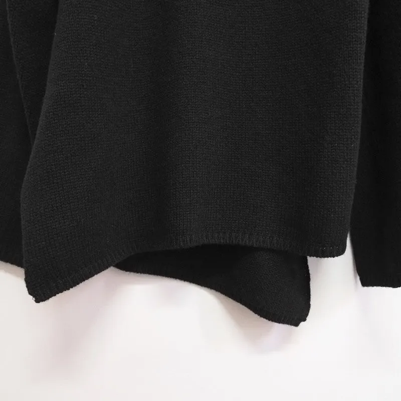 asymmetrical v neck jumper