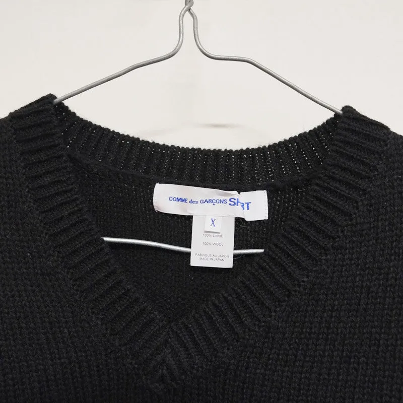 asymmetrical v neck jumper