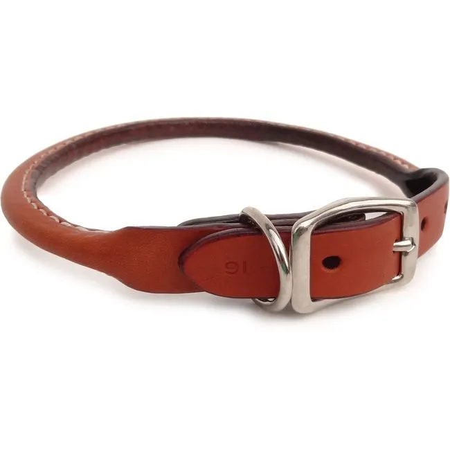 Auburn Leather - Rolled Collar 1 x 20 Tan