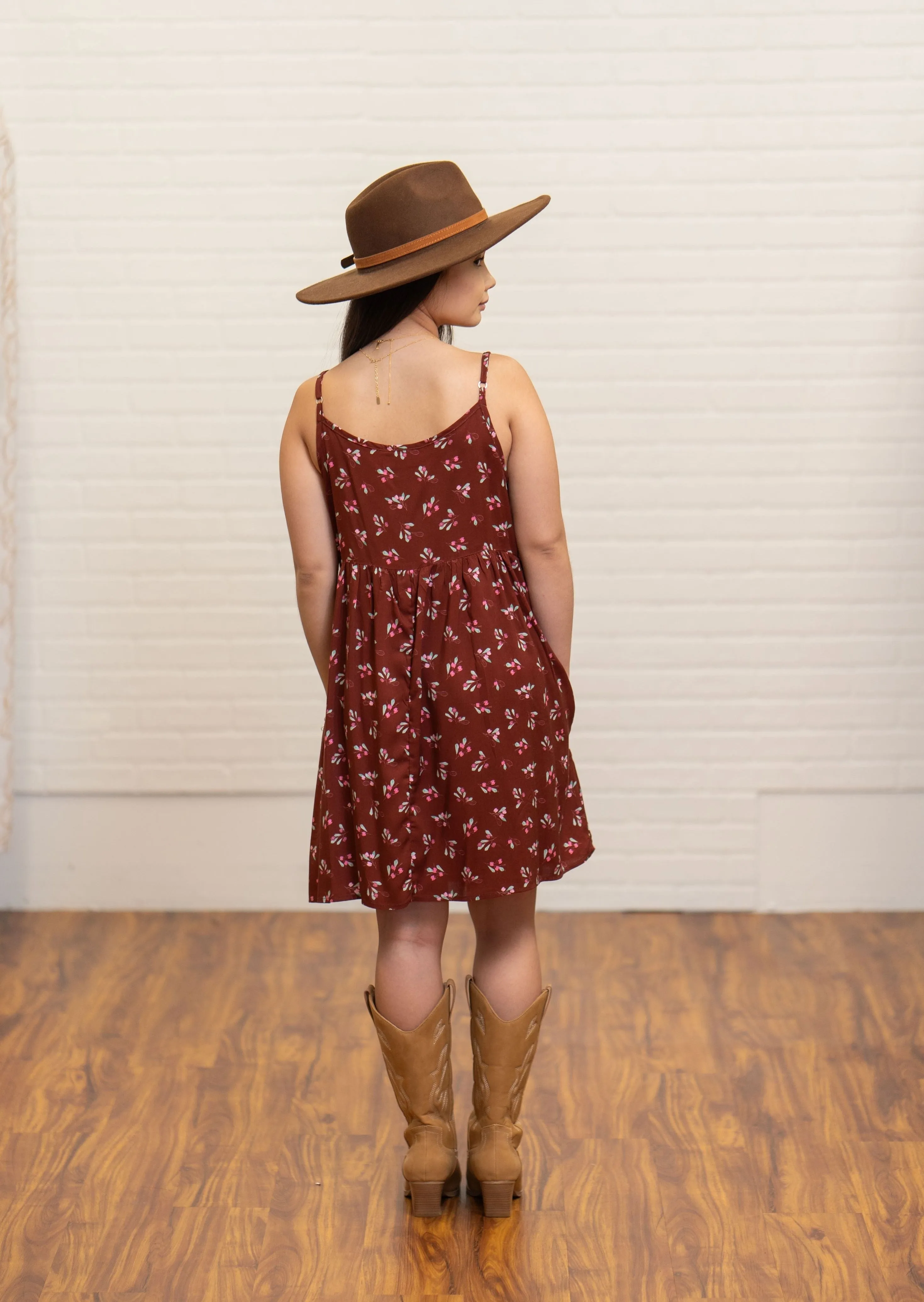 Babydoll Dress ʻAʻaliʻi Maroon ALL SALES FINAL