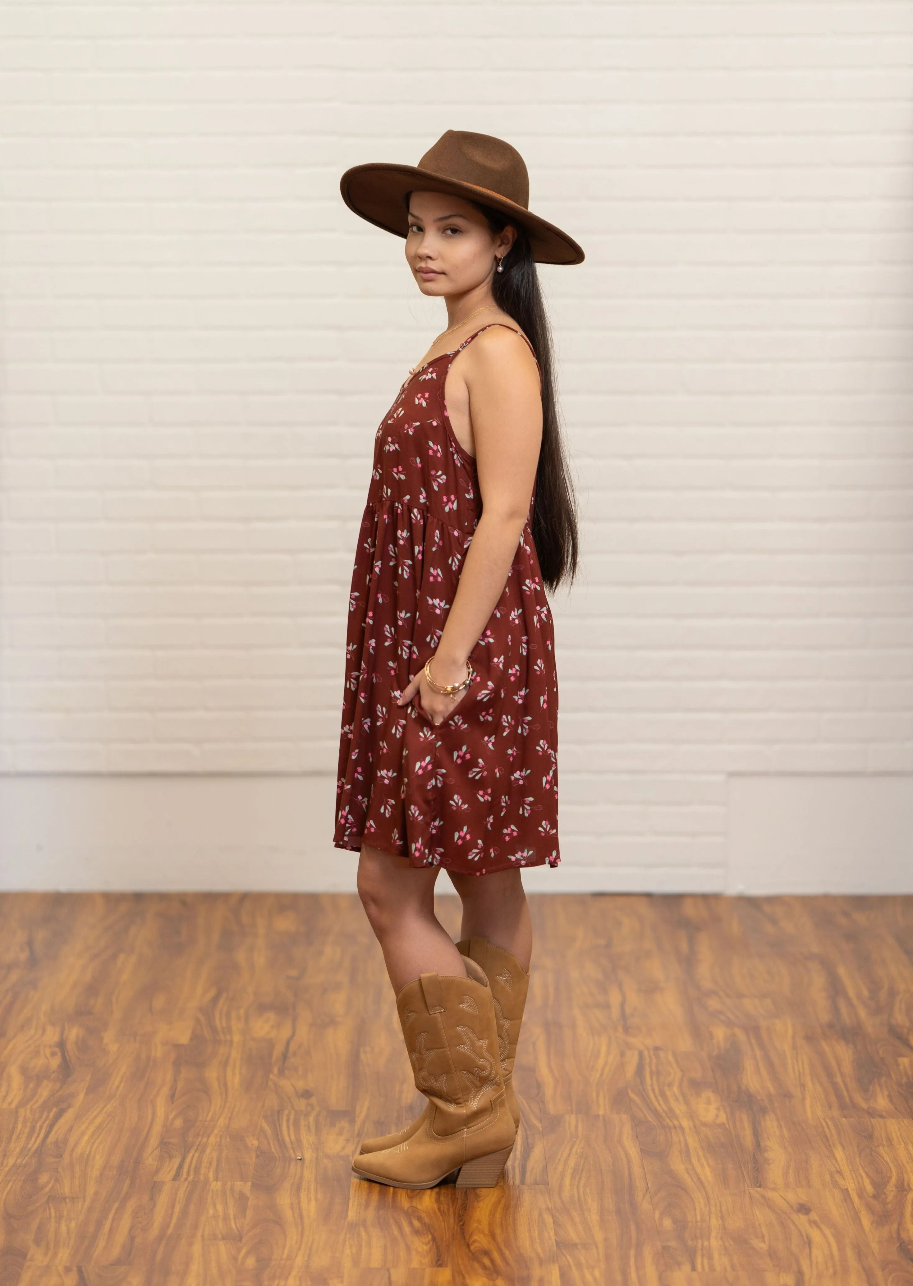 Babydoll Dress ʻAʻaliʻi Maroon ALL SALES FINAL