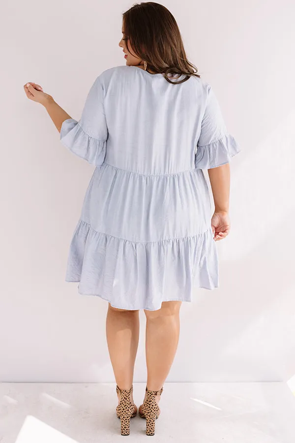 Bahama Brunch Babydoll Dress In Airy Blue Curves