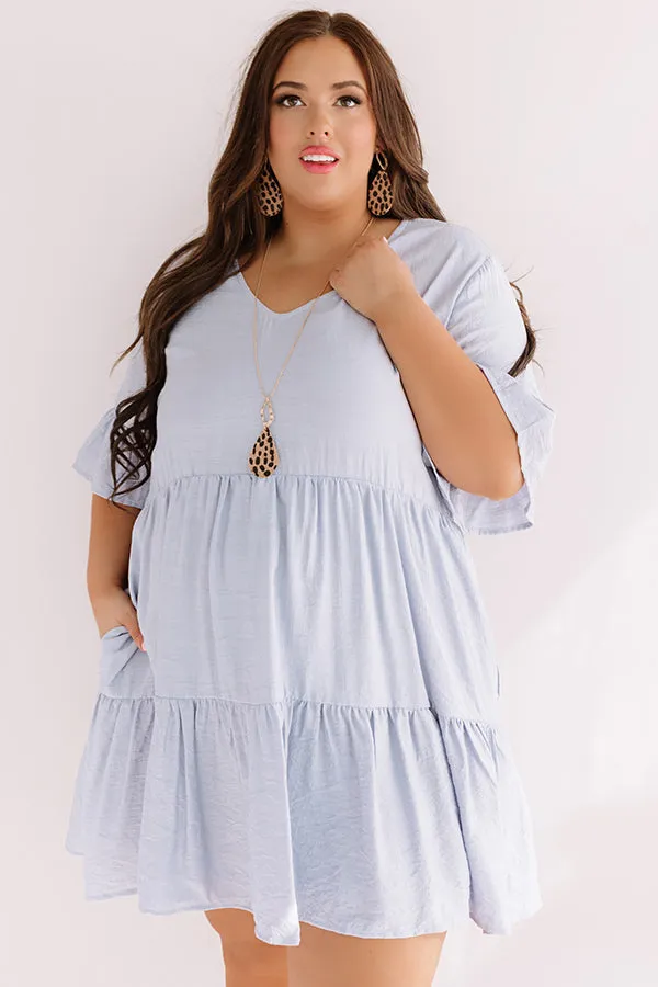 Bahama Brunch Babydoll Dress In Airy Blue Curves