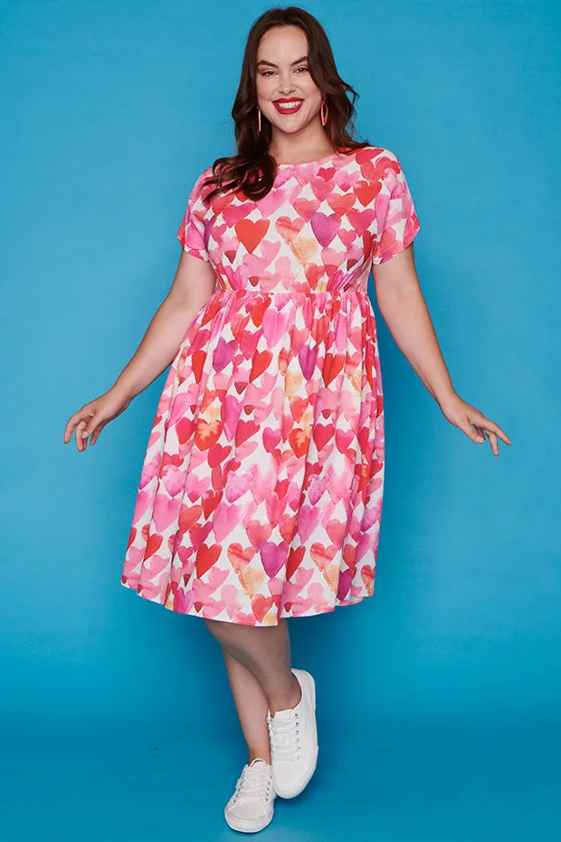 Bam Painterly Hearts Dress