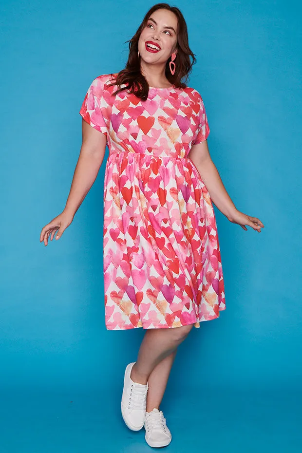 Bam Painterly Hearts Dress