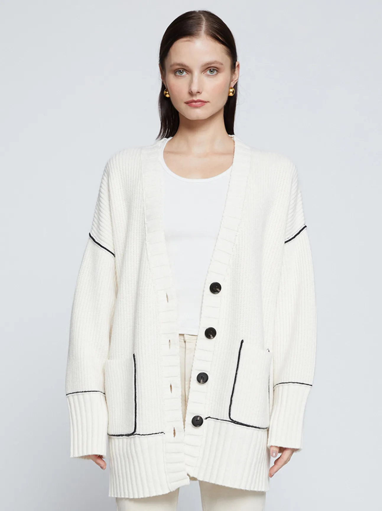 Billy Long-Sleeve Cardigan Sweater