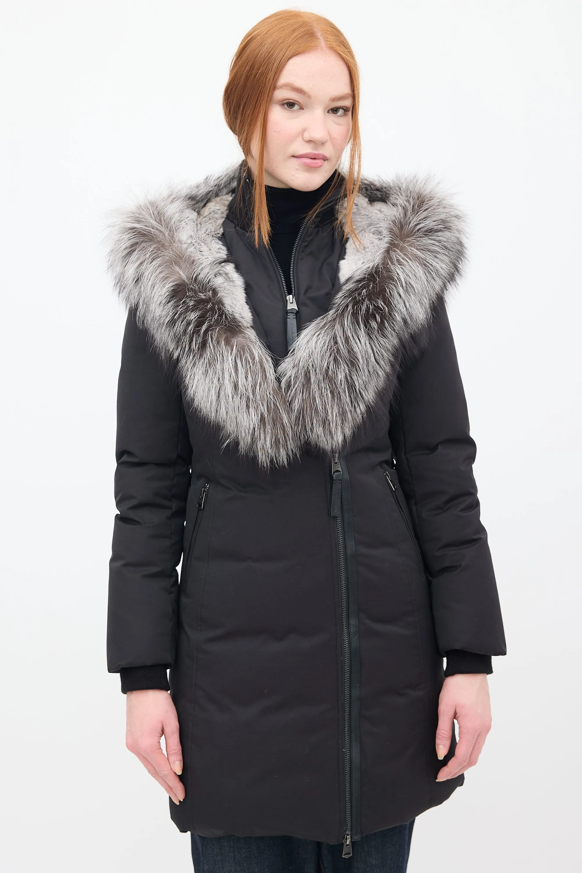 Black Down & Fur Hood Teena Parka