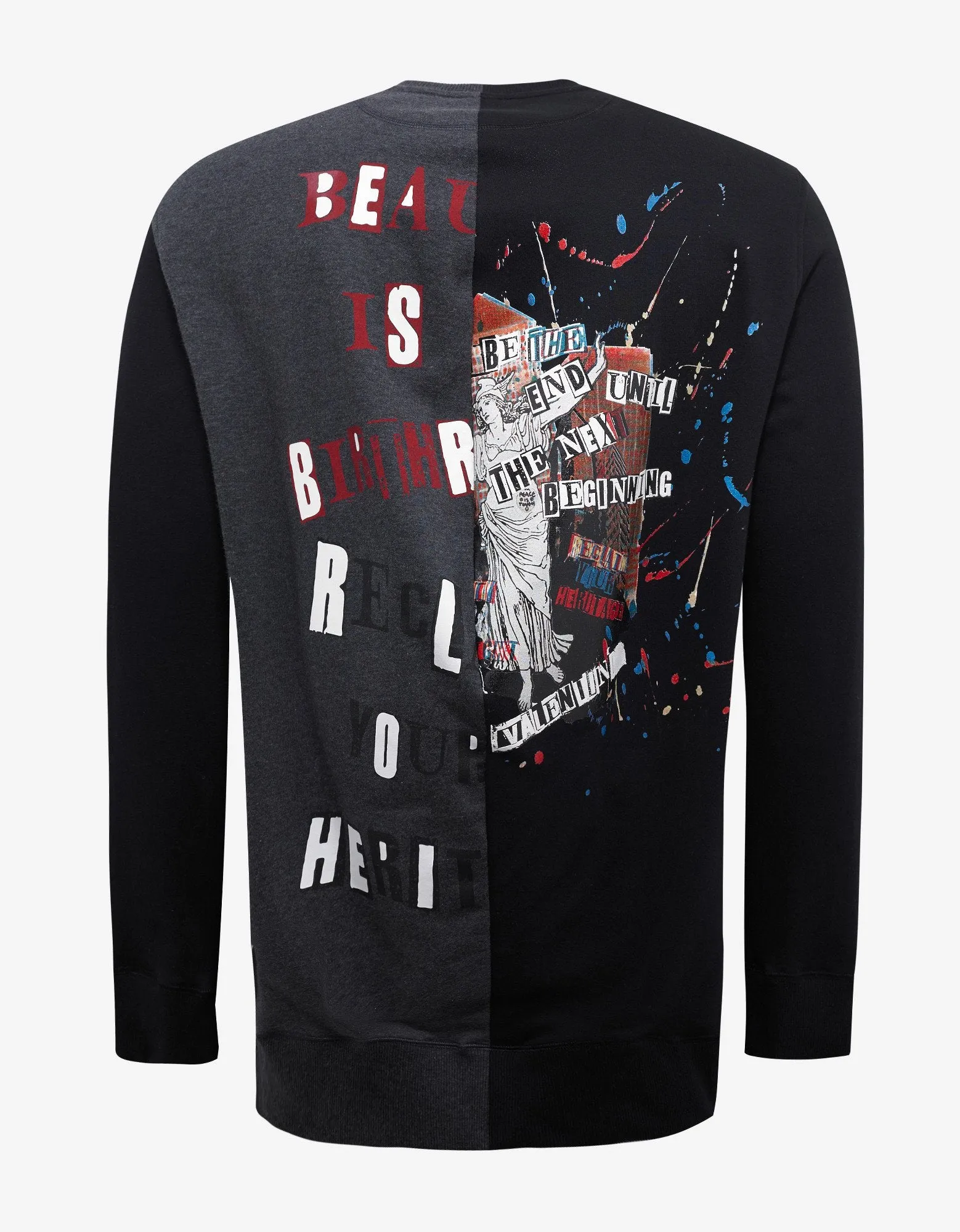 Black Jamie Reid Print Longline Sweatshirt