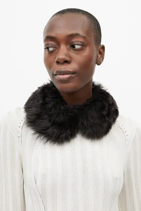 Black Leather Fur Collar