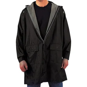 Black To Olive Drab - Reversible Mid Length Rain Parka