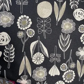 Bloom by Bookhou Japan, Black/Flax Cotton/Linen Lightweight Canvas 42" Wide By the Yard #1400-2D