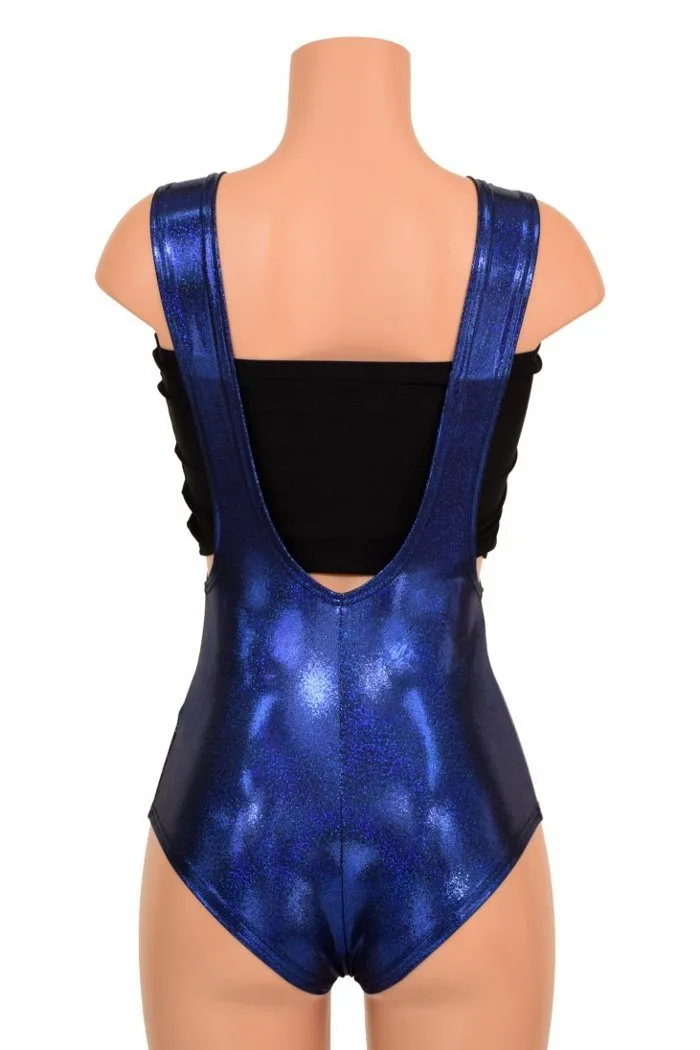 Blue Sparkly Jewel Suspender Romper