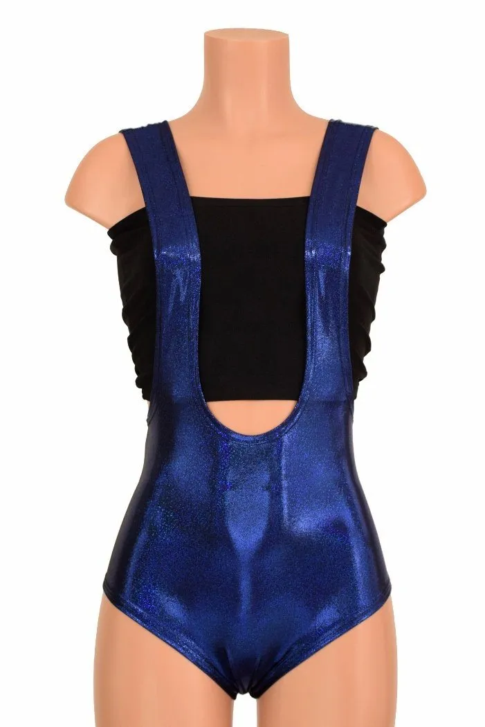 Blue Sparkly Jewel Suspender Romper