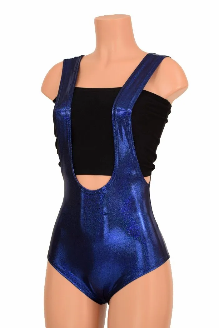 Blue Sparkly Jewel Suspender Romper