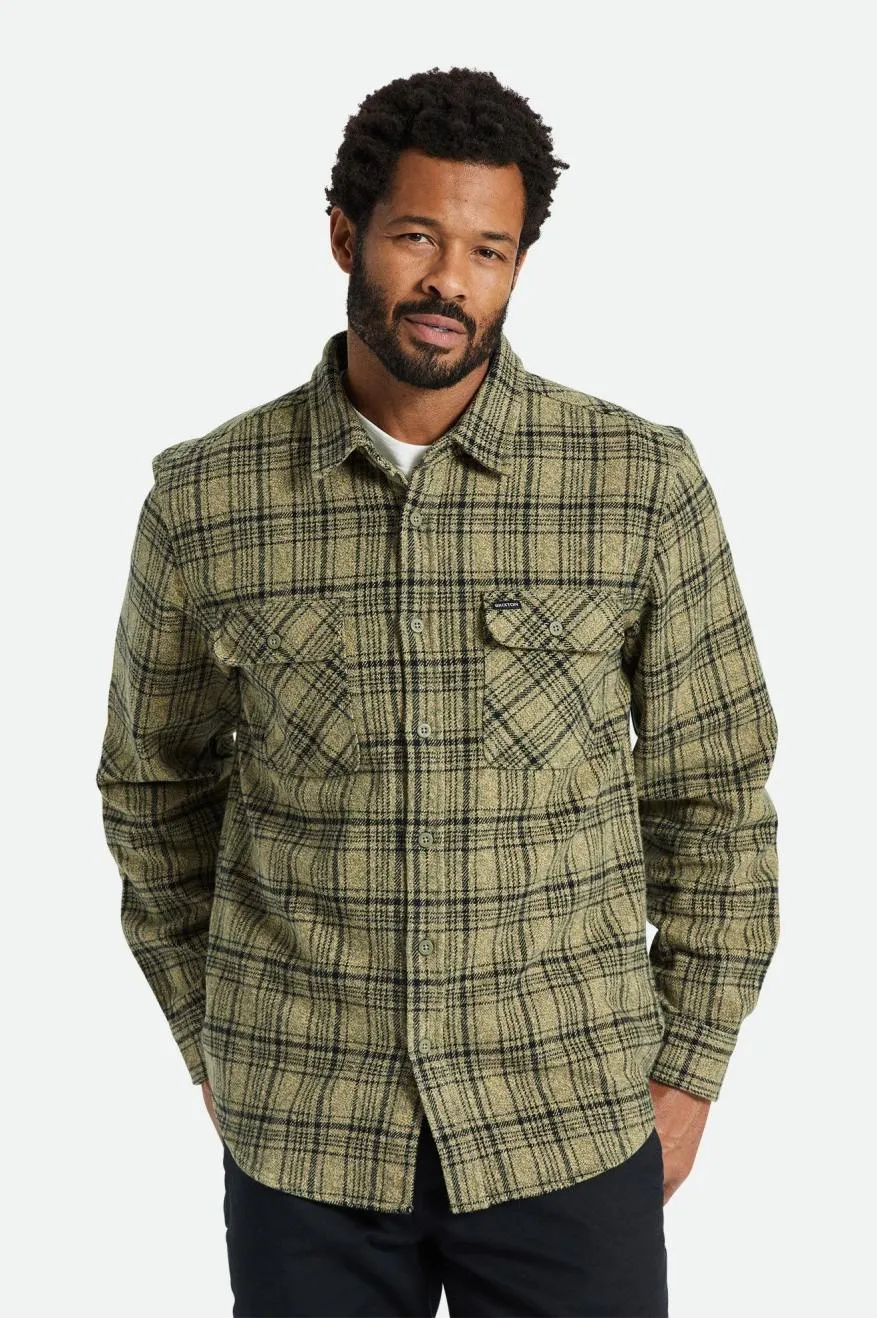 Bowery Heavy Weight L/S Flannel - Military Olive/Black