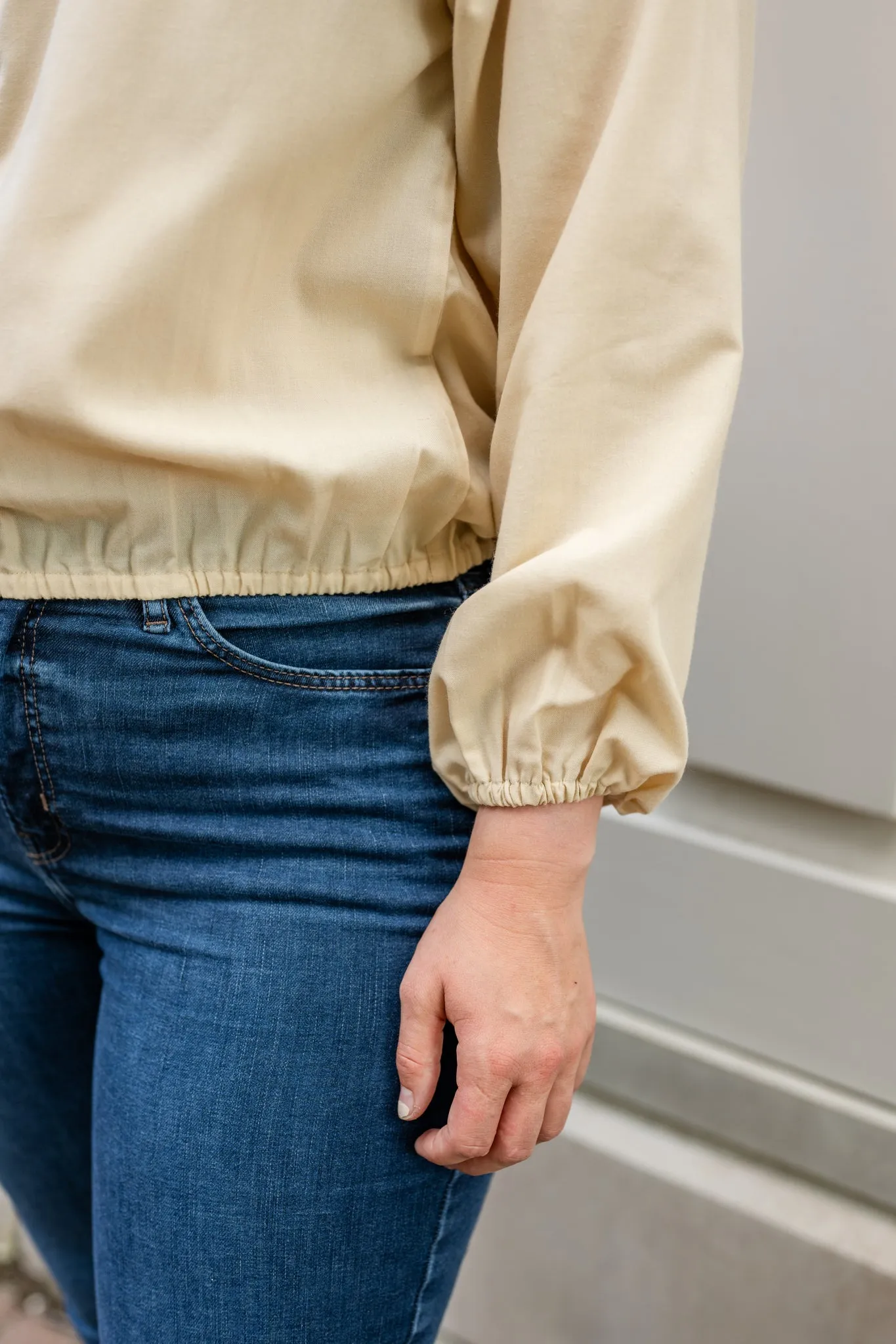 Button Up Square Neck Blouse