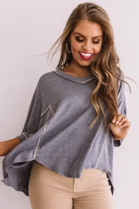 Cabernet At The Cabin Shift Top in Navy