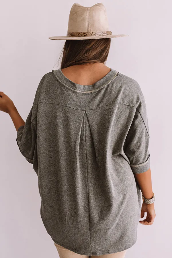 Cabernet At The Cabin Shift Top in Olive