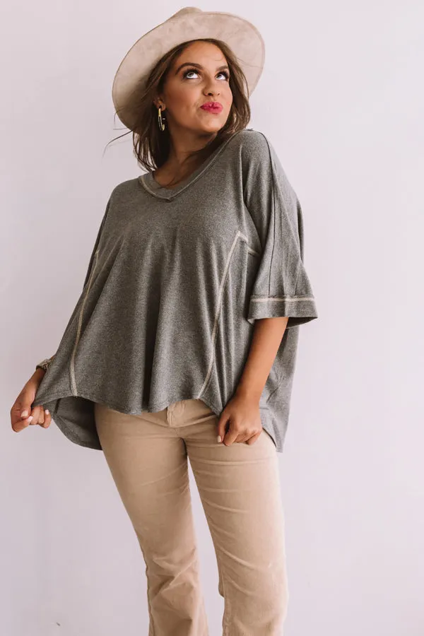 Cabernet At The Cabin Shift Top in Olive