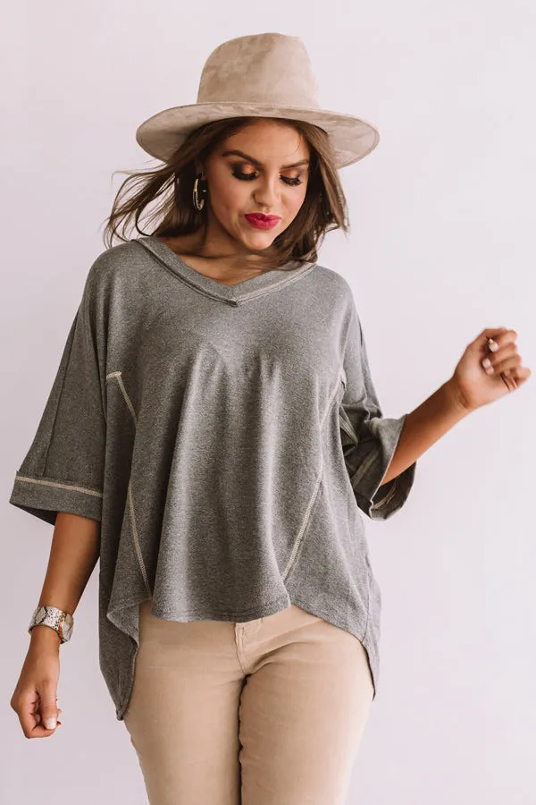 Cabernet At The Cabin Shift Top in Olive