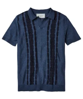 Cable Jacquard Polo Shirt