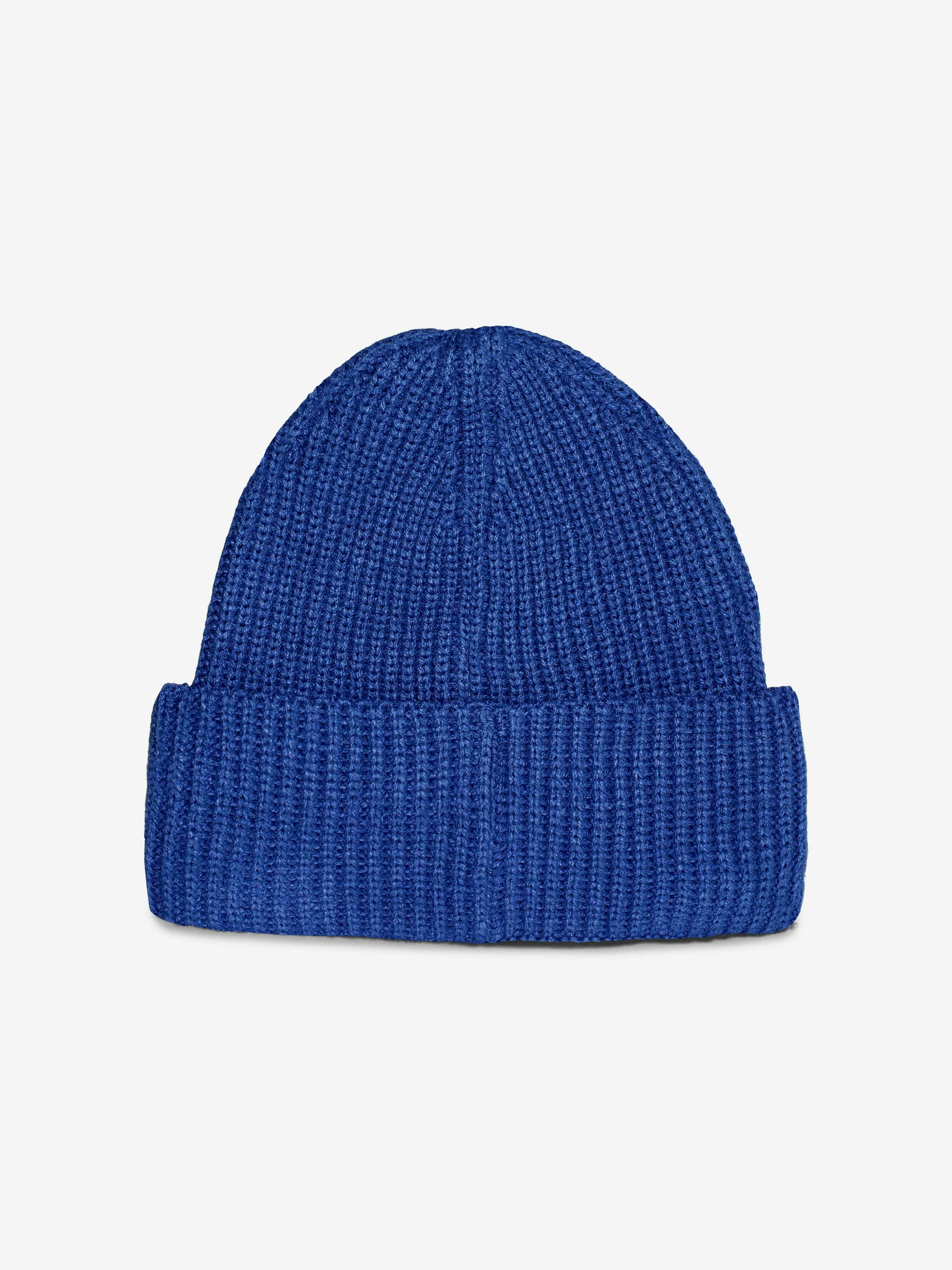 Calvin Klein Boys Monogram Rib Beanie Hat in Blue