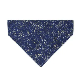 Cat Bandana - "Starry Night" - Gold & Blue Bandana for Cat   Small Dog / Winter, Holiday, Space, Night Sky / Slide-On Over the Collar Bandana