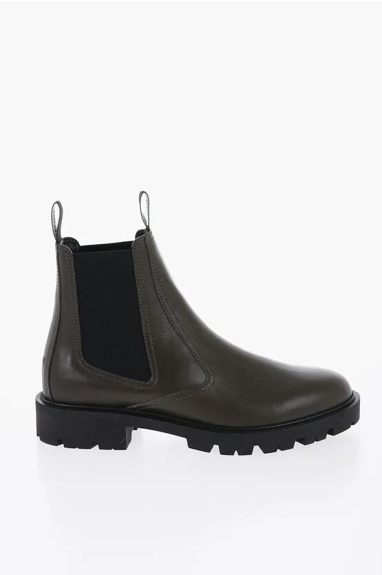 Celine Leather MARGARET Chelsea Boots With Tank Sole