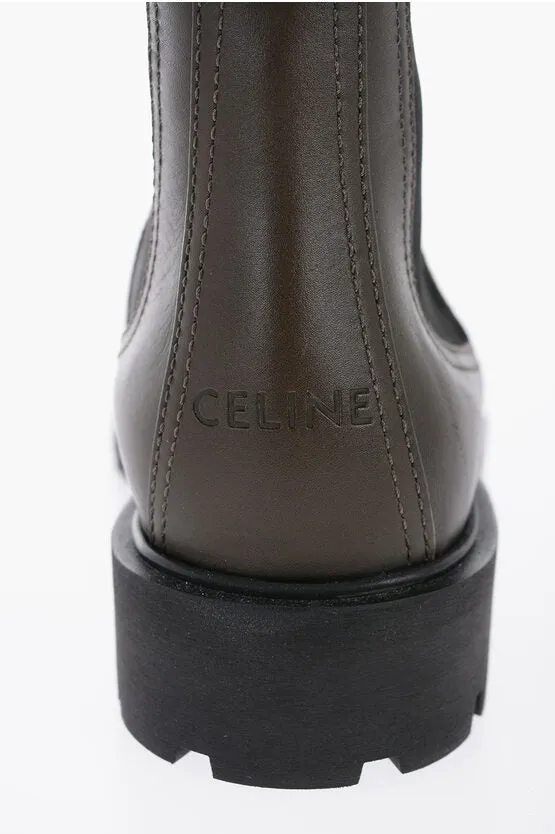 Celine Leather MARGARET Chelsea Boots With Tank Sole